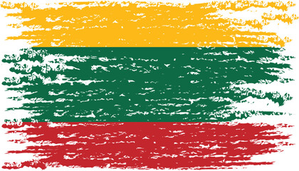 Brush stroke flag of LITHUANIA