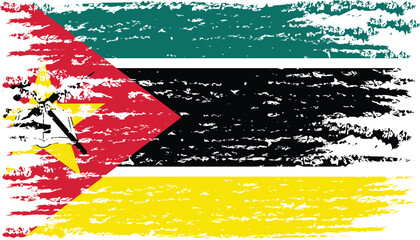 Brushstroke flag of MOZAMBIQUE