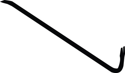 Crowbar icon on white background. Breaking burglar sign. Carpentry construction symbol. Pinch bar icon. flat style.
