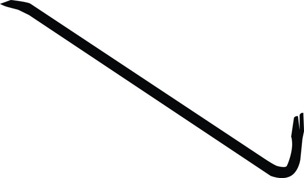 Crowbar icon on white background. Breaking burglar sign. Carpentry construction symbol. Pinch bar icon. flat style.