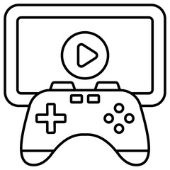 A flat design, icon of mobile video game