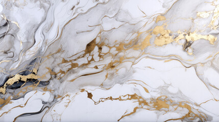 Marble white black gold abstract background of marble liquid ink art painting on paper.