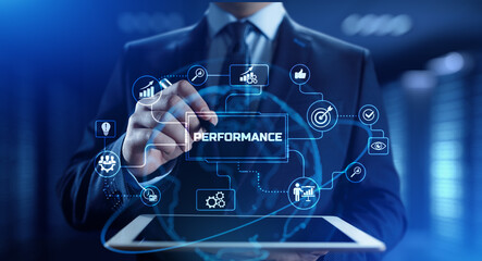 Performance indicator business finance concept on virtual screen.