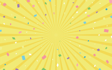 サンバースト　黄色　イエロー　カラフルな紙吹雪