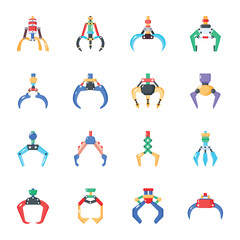 Pack of Claw Machines Flat Vectors 

