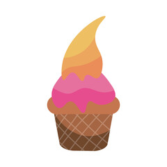 Sweet ice-cream on white background