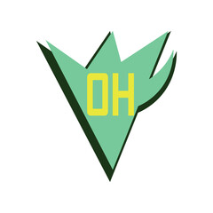 Speech bubble with word OH on white background. Concept of dialogue