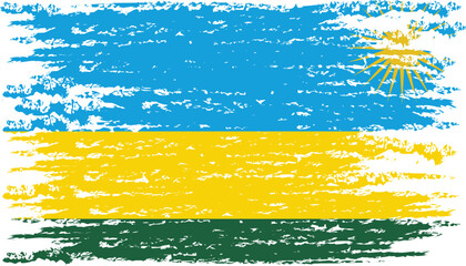Brushstroke flag of RWANDA