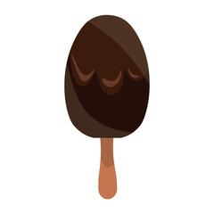 Sweet chocolate ice-cream on white background