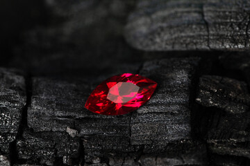 Marquise Cut Red Gemstone