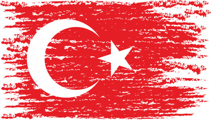 Brushstroke flag of TURKEY