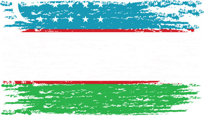 Brushstroke flag of UZBEKISTAN