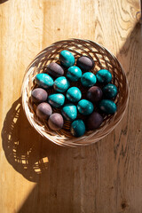 basket of eggs, easter