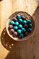 basket of eggs, easter