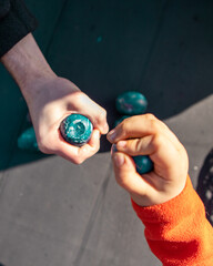 hand holding egg, easter