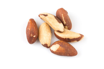 Obraz premium Brazil nuts on white close up