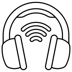 Wireless headphones icon, editable vector 