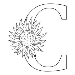 Sunflower Alphabet Design