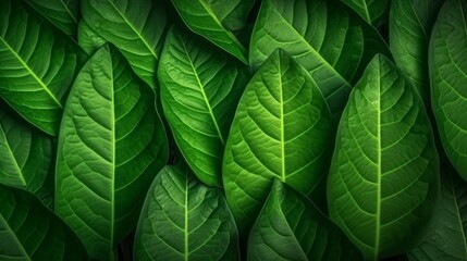 Green leaves background. Generative AI