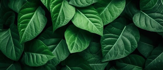 Green leaves background. Generative AI