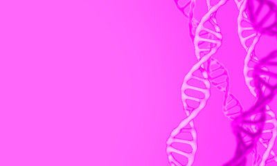 pink background with dna chain