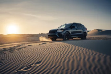 Foto op Plexiglas luxury car on sand dunes © ttonaorh