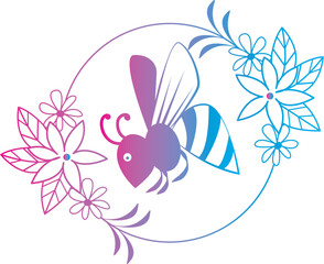 Obraz na płótnie Canvas Bee Drawing Outline