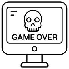 A flat design, icon of game over