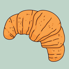 Croissant. Delicious pastries illustration in a cute style. Picture of a croissant