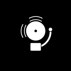 School Alarm clock icon isolated on black background