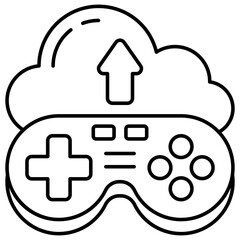 Modern design icon of cloud game upload 