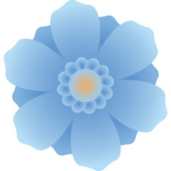 gradient flower illustration,  beautiful flowers, blue flower, png illustrations, vector illustration, 2d flower illustration	