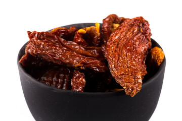 dried tomatoes on white background