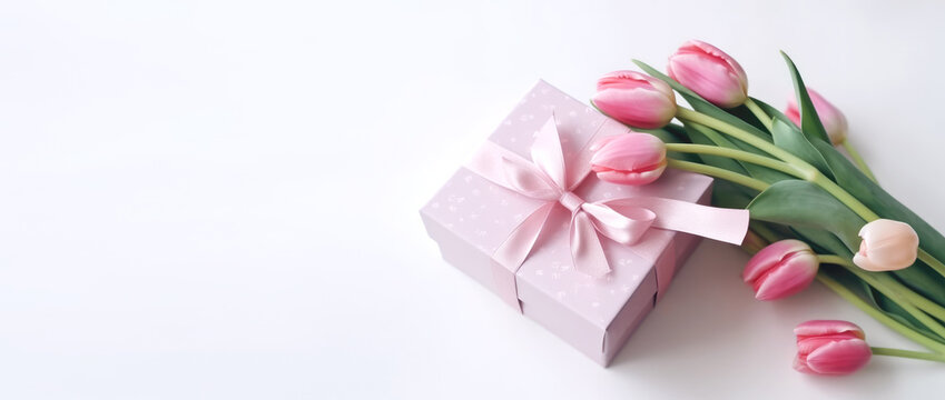  Tulips and giftbox , Generative Ai