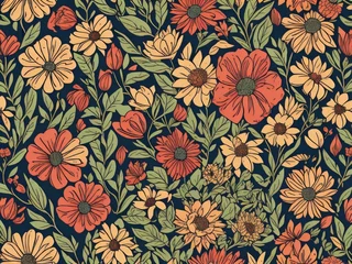 Wandaufkleber seamless floral pattern © shahriarsworld
