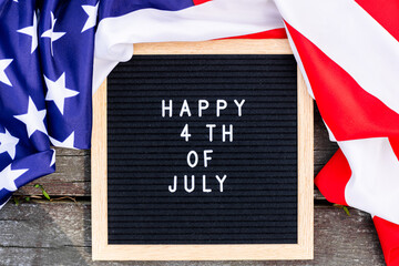 Fototapeta na wymiar American flag closeup. Happy 4th of july background