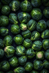 Fototapeta na wymiar natural fresh green Brussels sprouts 