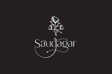 botanical rosely boho logo design