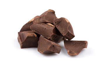 Milk chocolate on white background