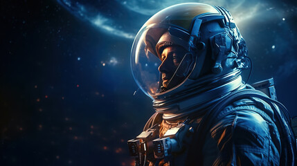 An astronaut in space,created with Generative AI tecnology.