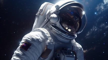 An astronaut in space,created with Generative AI tecnology.