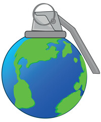 Vector illustration of the planet land in the manner of garnets