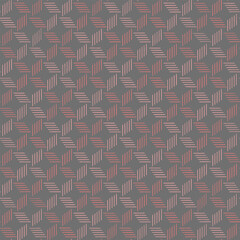hand drawn striped rhombus. pink and gray repetitive background. vector seamless pattern. geometric fabric swatch. wrapping paper. continuous design template for textile, linen, home decor