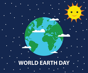 World earth day, Mother earth day, World environment day concept, Save the planet Save the world, vector illustration