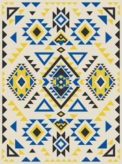 Aztec motif tribal ethnic design. Navajo decoration symbol, boho geometric template, rug. Ethnic ornament. 