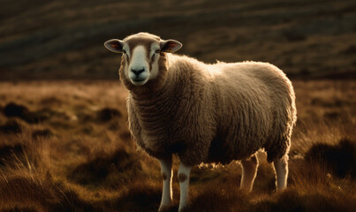 Obraz premium photo of Cheviot in its natural habitat. Generative AI