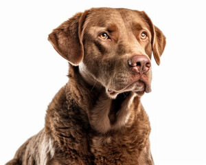 photo of Chesapeake Bay retriever isolated on white background. Generative AI