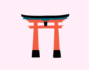 illustration of a japanese torii temple gate