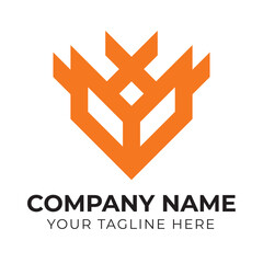 Corporate minimalist abstract monogram business logo design template for your company