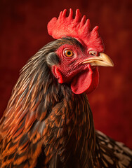 beautiful brown rooster, Generative AI